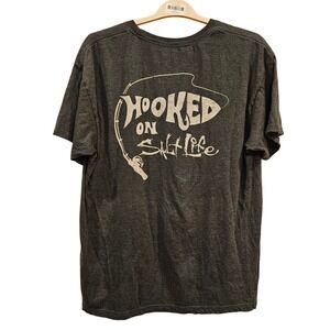 Salt Life Mens Graphic T Shirt XL Hooked On Salt Life Fishing Short Sleeve Tee